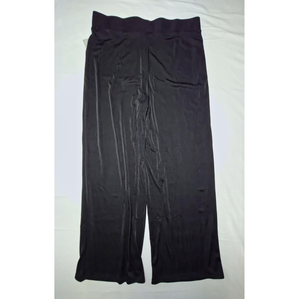 Kasper Pants Womens Medium Black Wide Leg Palazzo Elastic‎ Waist Trouser NWT - Picture 3 of 7